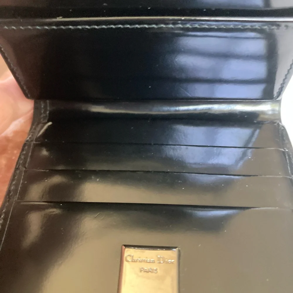 Pre-Loved Authentic Christian Dior Black Leather Wallet